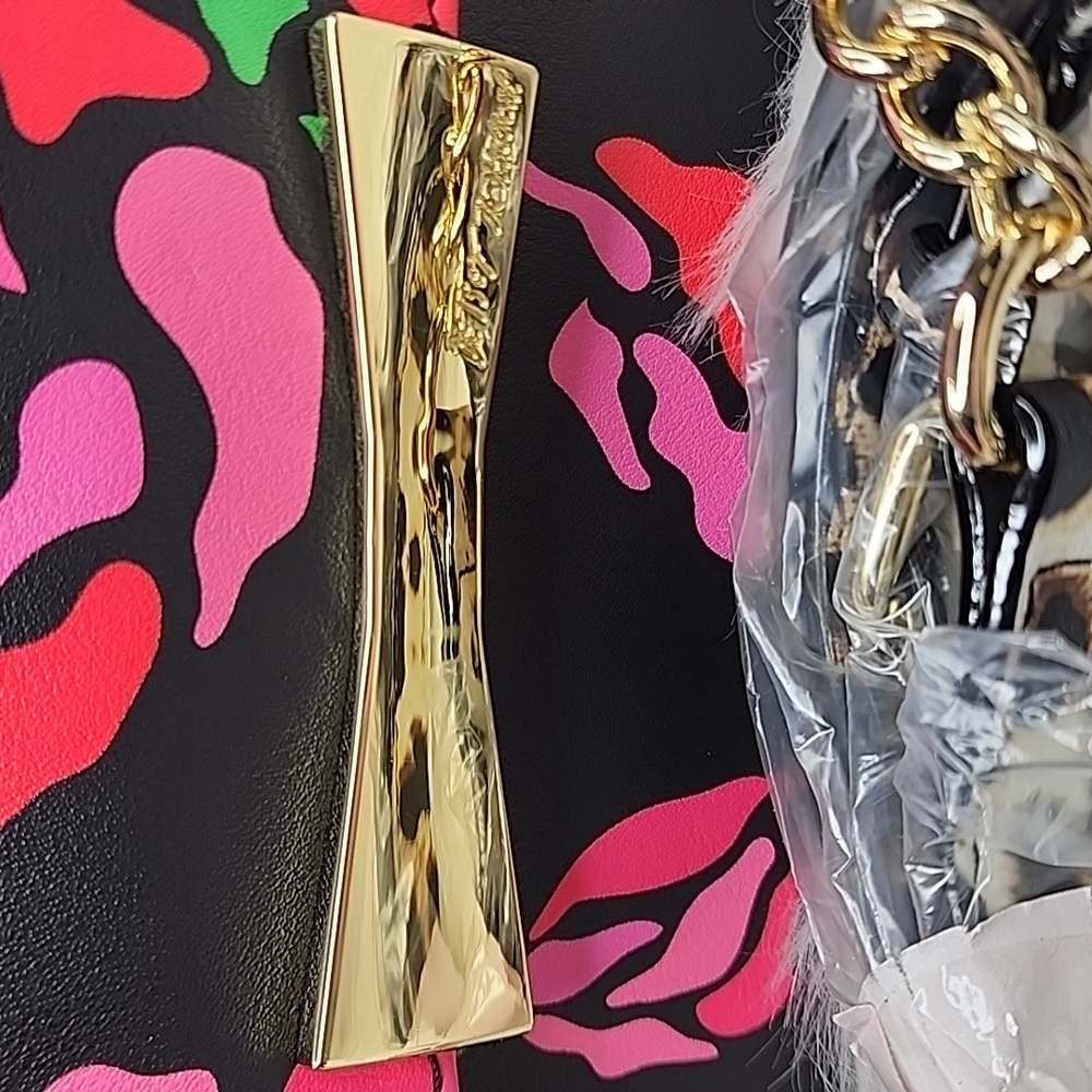 Betsey Johnson Top Handle Floral Leopard Crossbody Bag Purse - Picture 8 of 16